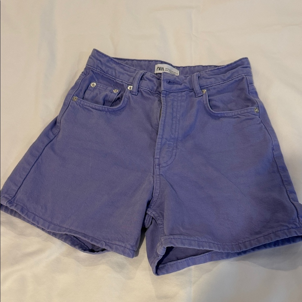 Zara Women's Lavender Jean Shorts